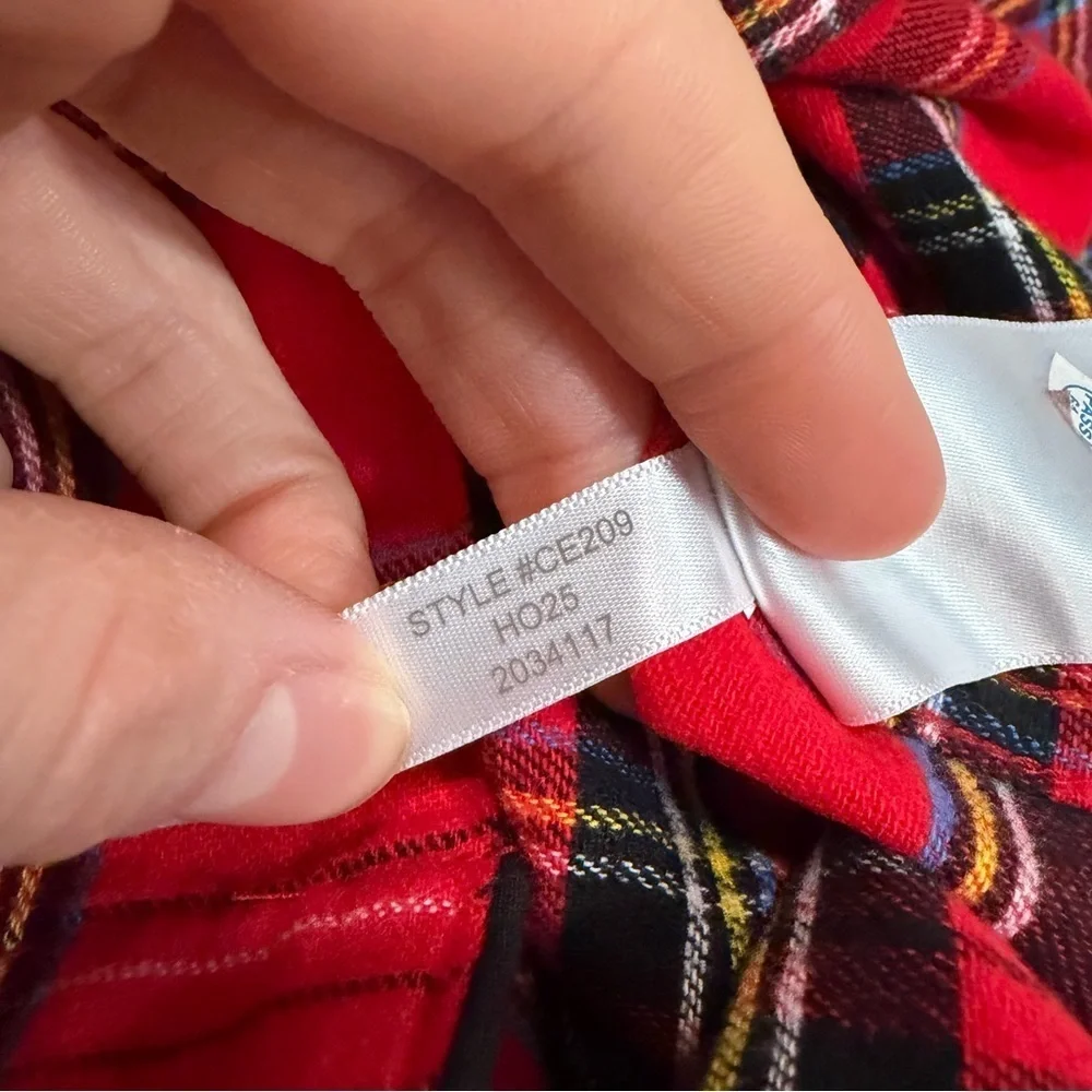 NWOT j crew Flannel pajama top Vintage Red Multi